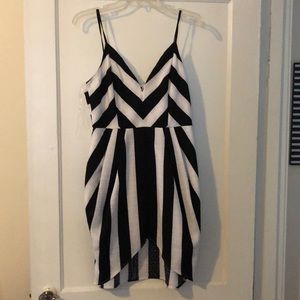 Black and white striped dress size Large, DO+BE